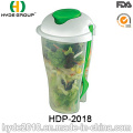Taza plástica de la coctelera de la ensalada con la bifurcación y la venda (HDP-2018)